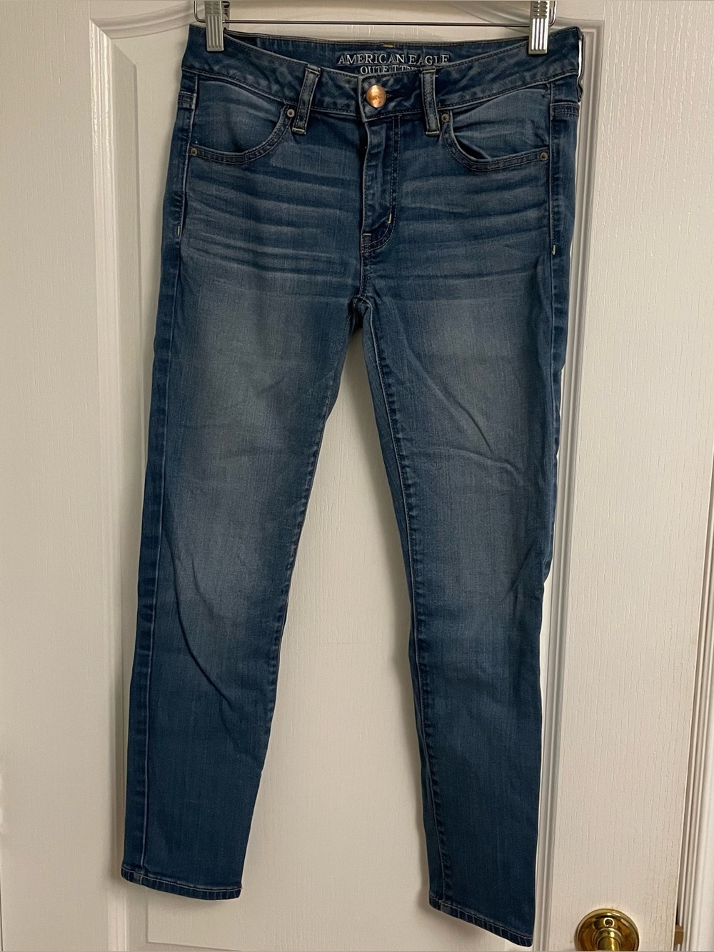 American Eagle Women’s Blue Jegging Ankle Super Stretch Jeans Size 8